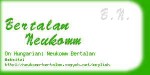 bertalan neukomm business card